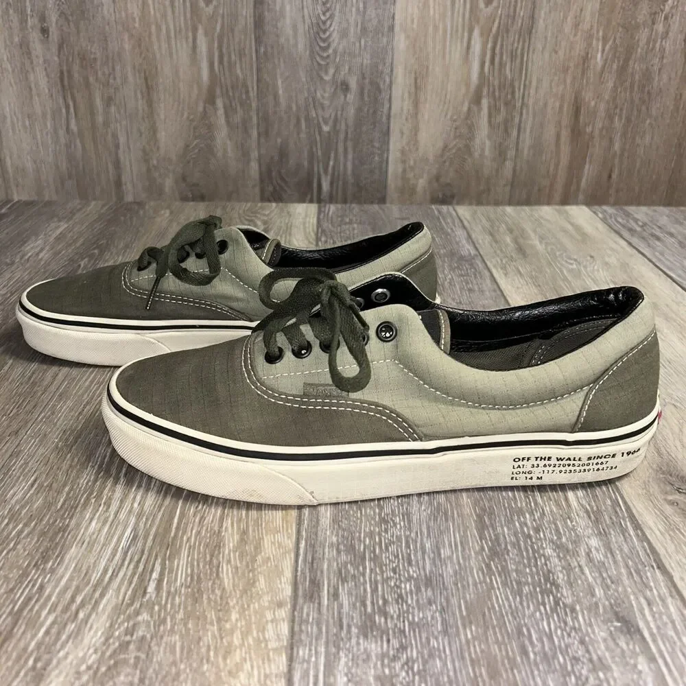 VANS Classic Off The Wall Old Skool Size M 8.5 / W 10 Olive Green Sneaker Shoes